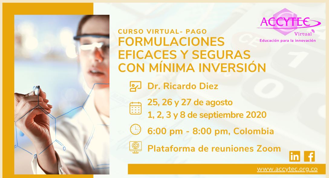 Curso Virtual: Formulaciones eficaces y seguras con mínima inversión